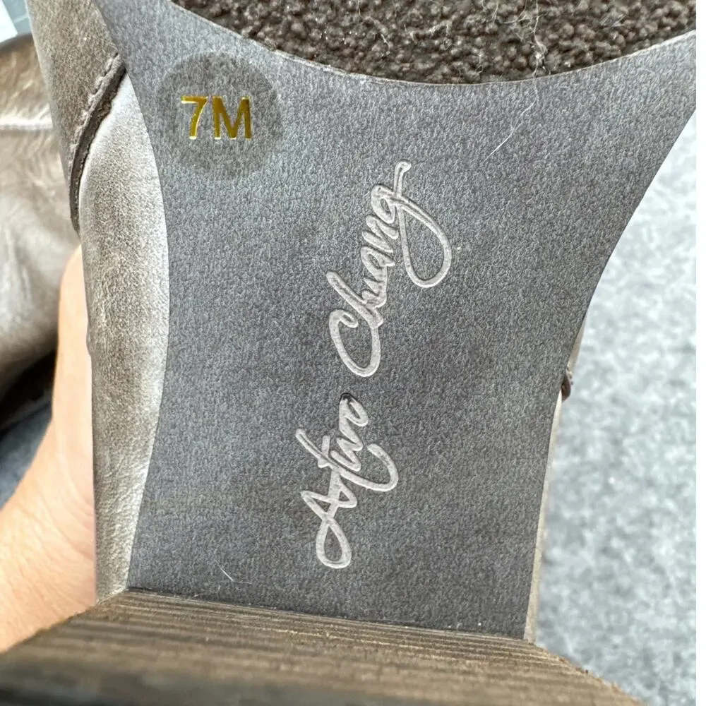 Arturo Chiang Sanyo Gray Distressed Leather 3